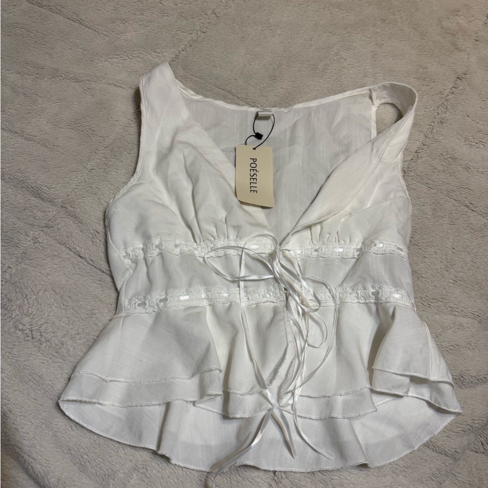 White Sleeveless Top
